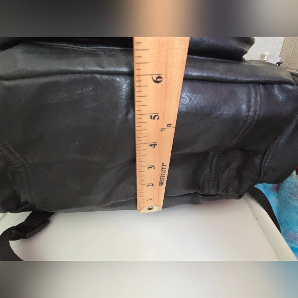 Citi Sport Black Vegan Leather Vintage Men's Moto Backpack NWT